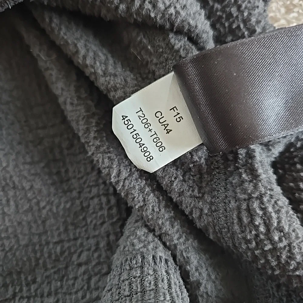 The North Face Mens Fleece Jacket Gray Textured 1/4 Zip Long Sleeve Mock Neck XL